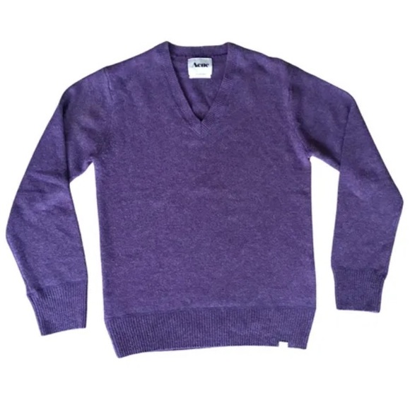 ACNE Purple Sweater, Lambs Wool - Picture 1 of 13